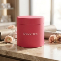 Boîte cadeau cylindrique en papier personnalisée, emballage rond avec logo personnalisé pour fleurs, parfums, Saint-Valentin