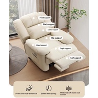 Fauteuil inclinable multifonctionnel électrique individuel de première classe, type capsule, pour la détente, avec fonction balancelle, en métal et revêtement en cuir