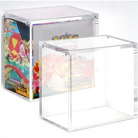 Boîtier en acrylique personnalisé avec protection UV, surface polie pré-assemblée, pour booster ETB, boîte magnétique pour booster, couvercle en acrylique