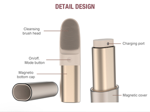 Cepillo facial eléctrico profesional de silicona para limpieza profunda, exfoliación, limpieza de poros, masajeador facial recargable e impermeable - Product Image 6