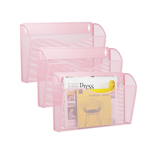 Organisateur de fichiers mural, lot de 3 - Porte-documents de bureau en fer robuste pour montage mural - Organisateur de documents suspendu - Product Image 2