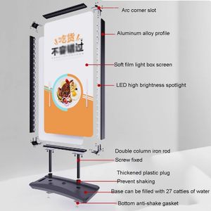 Water Base Standing Outdoor Double-Sided Sidewalk <b>Sign</b> LED Poster Frame Billboard Advertising <b>Light</b> Box for Pavement - Product Image 4