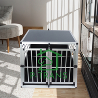 Cage pour chien en aluminium Cage pour chien en métal pour le voyage en voiture pour chiens chats lapins