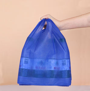 Sac de courses personnalisé en gros avec logo, sac gilet non tissé recyclé écologique, sac de supermarché réutilisable et coloré - Product Image 6