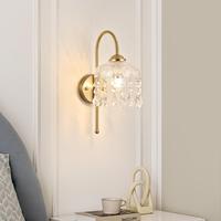 Applique murale moderne chambre à coucher lampe de chevet lumière luxe allée couloir salon fond applique rétro E27 lampes en cristal