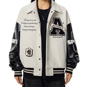 Chaqueta de Béisbol Bordada Personalizada Unisex, Ropa Urbana, Toalla para Invierno y Otoño, Estilo Urbano con Logotipo Frontal, Fabricante de Chaquetas - Product Image 2