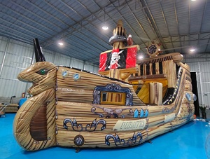 Château gonflable en PVC ignifugé d'extérieur, terrain <span class=keywords><strong>de</strong></span> jeu gonflable pour enfants, thème <span class=keywords><strong>de</strong></span> <span class=keywords><strong>bateau</strong></span> <span class=keywords><strong>pirate</strong></span>, parcours d'obstacles - Product Image 5