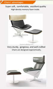 Fauteuil de style vintage français en fibre de verre avec cuir véritable et métal pour chambre à coucher, hôtel, loisirs en plein air - Product Image 4