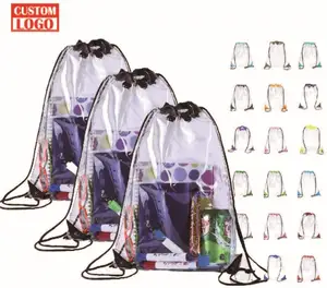 Sac à cordon classique personnalisé, sacs à cordon Transparent et Durable, sac à poussière avec cordons transparents, vente en gros