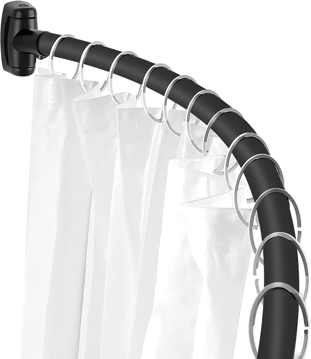 CF BSR18-BL asta per tenda da doccia curva nera asta per tenda da doccia con resistenza alla corrosione angolare per vasca da bagno