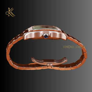 Montre en diamant Moissanite sophistiquée pour femmes avec des matériaux de qualité supérieure et une beauté intemporelle avec un attrait et une brillance de luxe - Product Image 5