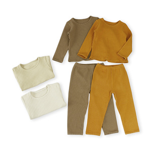 Wholesale Custom Boys Clothing Sets Long Sleeve Kids Clothing Solid Color Children Tracksuit for Outdoor Wear