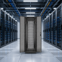 Rak Kabinet Server Jaringan Baja SPCC 19 Inci untuk Instalasi Switch PDU Router, Penyimpanan Peralatan Ruang IT, Dapat Disesuaikan