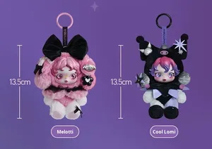 Auténtico <span class=keywords><strong>Original</strong></span> POPMART Skull Panda X My Melody <span class=keywords><strong>Kuromi</strong></span> para Japón, Llavero de Peluche de Diseño Japonés, Hecho en China, Producto Terminado - Product Image 5