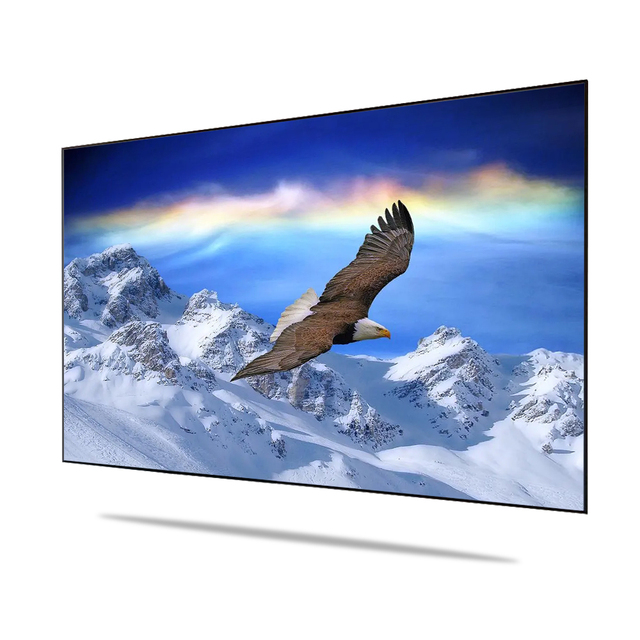 150" PVC Fresnel Fixed Frame Projector Screen ALR Home Cinema Wall Mounted High Quality HD 4K for Long Throw Projector Screen