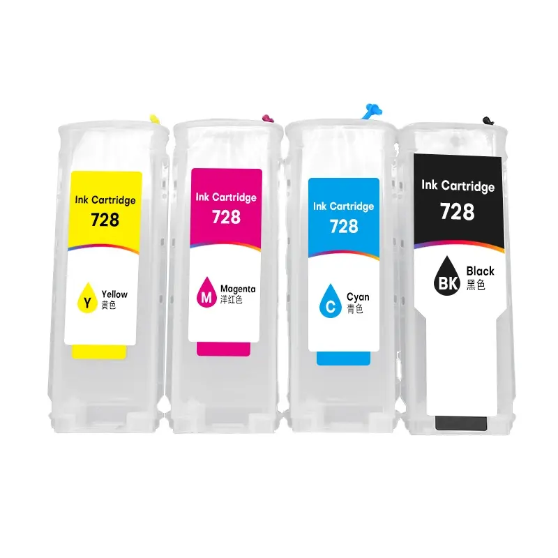 Heshun wholesale price 728 F9J67A Refillable ink cartridge compatible color HP728 compatible for HP T730 T830 Printer