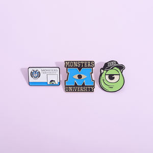 Sming Pins Cartoon Monsters University <span class=keywords><strong>Mike</strong></span> Wazowski Esmalte Pins Broches encantadores Insignias Regalos para amigos Fans - Product Image 1