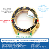 Lunette rotative AR en céramique, acier inoxydable 316L brossé étanche 20 ATM, verre saphir de plongée automatique, boîtier SKX007
