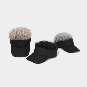 Gorra de béisbol de pelo rizado con visera desmontable-Accesorio de hip hop Retro Para hombres/mujeres - Product Image 1