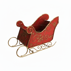 Traîneau de Noël en métal au design classique, décoration de Noël, traîneau artisanal - Product Image 1