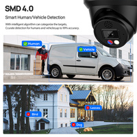 Caméra IP POE de dissuasion active noire 8MP H.265 Lumière bleue rouge Intérieur Extérieur Objectif fixe Audio bidirectionnel Caméra réseau IP66 4K