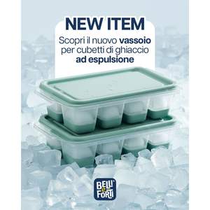 Juego de bandejas para cubitos de hielo, 2 piezas, 75x130x65 mm, PP y silicona, para almacenamiento en refrigerador - Product Image 2