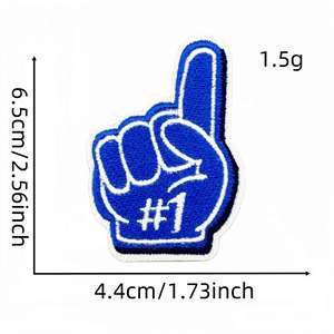 Patch brodé thermocollant drôle « Numéro 1 » pour la décoration de vêtements et de chapeaux (thème softball) - Product Image 4