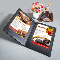 Porte-menu en cuir de haute qualité pour restaurant, éclairé par LED