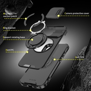 Custodia per supporto magnetico per armatura robusta e resistente Premium per <span class=keywords><strong>iPhone</strong></span> 17 16 15 14 13 Pro Max Plus con <span class=keywords><strong>Cover</strong></span> antiurto per fotocamera a scorrimento - Product Image 6