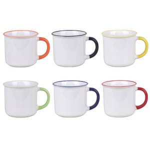 Tasses <span class=keywords><strong>à</strong></span> café fantaisie uniques en <span class=keywords><strong>céramique</strong></span> de 14 oz, populaires en gros, faible MOQ, impression de logo personnalisée, imitation <span class=keywords><strong>émail</strong></span>, forme de tasses - Product Image 1