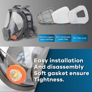 <span class=keywords><strong>Masque</strong></span> <span class=keywords><strong>respiratoire</strong></span> complet 15 en 1 / <span class=keywords><strong>masque</strong></span> à gaz compatible avec les filtres à particules <span class=keywords><strong>pour</strong></span> la <span class=keywords><strong>protection</strong></span> pendant la peinture, le soudage, le polissage - Product Image 4