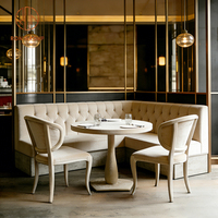 Ensemble de mobilier de restaurant en marbre courbé pour café et salon de thé : canapé, banquette, table et chaises