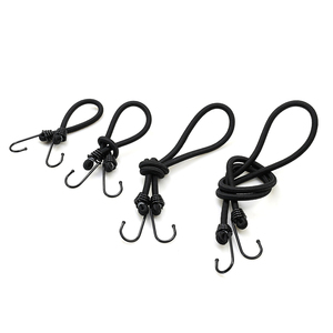 Sangle élastique ronde noire de haute qualité de 8 mm pour bagages, cordon élastique avec crochets métalliques revêtus d'époxy - Product Image 5