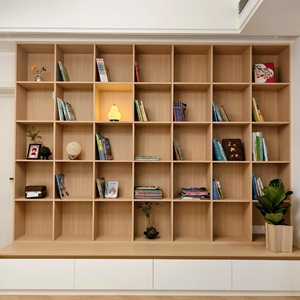 Libreria Moderna <span class=keywords><strong>in</strong></span> Stile Americano Semplice ed Elegante, Interamente <span class=keywords><strong>in</strong></span> Legno con Ante <span class=keywords><strong>in</strong></span> <span class=keywords><strong>Vetro</strong></span> e Ripiani a Pavimento <span class=keywords><strong>per</strong></span> Casa, Ufficio e Scuola - Product Image 6