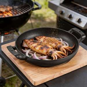 กระทะเหล็กหล่อหนาแบบเกาหลีสำหรับเตาแม่เหล็กไฟฟ้าและเตาแก๊ส สำหรับย่างสเต็กและทอด - Product Image 2