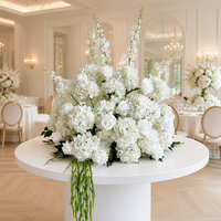 Arrangement de fleurs artificielles de roses blanches de luxe pour centre de table de mariage, décoration florale moderne pour salle de bal