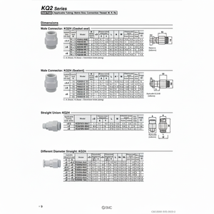 นิวเมติก SMC ฟิตติ้งแบบ one-touch KQ2H04-08A1ชิ้นส่วนนิวเมติก - Product Image 1