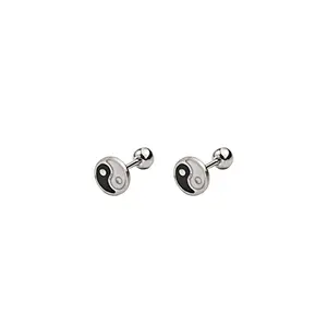 Stainless Steel Geometric Black Series Studs Cross Versatile Simple Dangle Heart Oil Drop Personalized Earrings