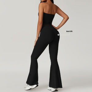 Top Corto Deportivo Sin Mangas con Espalda Descubierta y Control de Abdomen, <span class=keywords><strong>Leggings</strong></span> Ajustados con Cintura en V para Mujer, Talla Grande, Suave como la Mantequilla, para Yoga y Running - Product Image 4