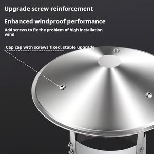 Accesorio para exteriores de 80mm, cubierta de <span class=keywords><strong>chimenea</strong></span> de acero inoxidable, sombrero de lluvia y nieve para tapa de cubierta de tubería de <span class=keywords><strong>chimenea</strong></span> - Product Image 4