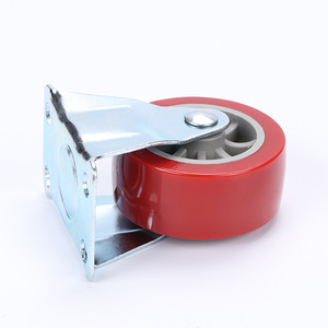 Fixed Caster Wheels 2.5 Inch PU Polyurethane Firm Tread Directional Wheel Bolt Hole Mounting Furniture Use - Product Image 3
