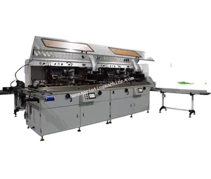 HA-767-2 machine de sérigraphie bicolore entièrement automatique à grande vitesse pour l'impression cylindrique comme diverses tasses et bouteilles