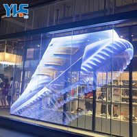 Écran Led Transparent Film Led Flexible Écran d'affichage en cristal sur les fenêtres du centre commercial Panneau publicitaire Led adhésif en verre