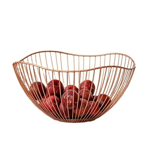 Wireking Household Kitchen Storage Metal Wire Fruit Basket Kitchen Fruit and Vegetable metal basket