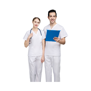 Uniforme Médico Transpirable para Enfermeras, Esteticistas y Dentistas, Uniforme de Hospital Blanco con Logotipo Personalizado, Uniforme Médico Unisex Recto - Product Image 1