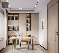 XINGRUO Bibliothèques modernes sur mesure pour bureau, avec rangement intégré en grain de bois, pour appartement, hôtel, villa, projet