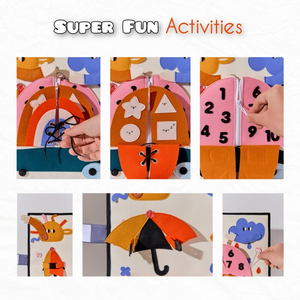 Tableau Montessori doux pour enfants d'âge préscolaire <span class=keywords><strong>Livre</strong></span> d'activités silencieux avec boucles Fermetures à glissière Lettres Chiffres-Matériau en feutre - Product Image 4