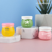 Toples Kosmetik Akrilik Warna-warni Lucu 10g Transparan/pink/hijau/kuning/biru/ungu Untuk Selai Buah Dengan Tutup Plastik PP