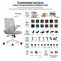 Chaise de bureau Aston, chaise de travail, chaise de direction confortable, siège en tissu maillé, dossier solide pivotant avec base silencieuse