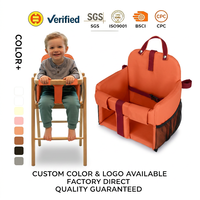 Housse de siège de chaise haute portable 3-en-1 pour bébé, rehausseur pliable pour nourrisson avec ceinture de sécurité, poches latérales en maille, pour poussette et balançoire